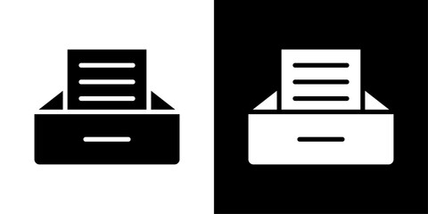 Archive icons vector set in solid flat style