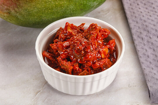 Spicy pickled raw green mango