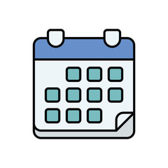 Calendar With Multiple Pages icon isolated on a white background. Vector illustration.