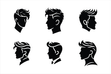 set of Man hair style vector on white background