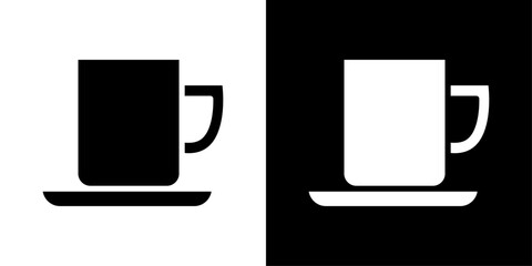 Coffee icons vector set in solid flat style