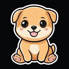 Cute and Adorable Cartoon Puppy