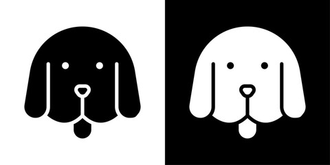 Dog icons vector set in solid flat style
