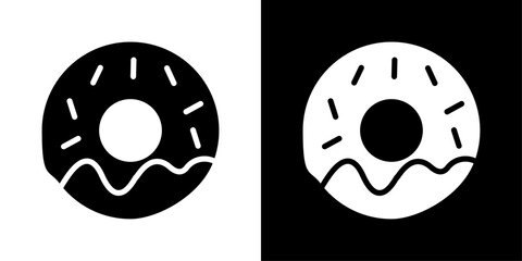 Donut icons vector set in solid flat style