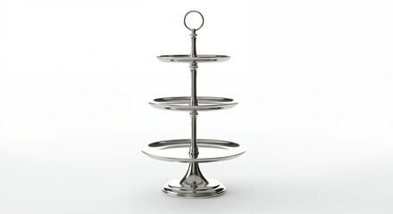 Elegant three-tiered silver serving tray showcasing sophistication and functionality