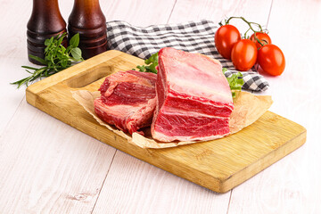 Raw beef rib for cooking