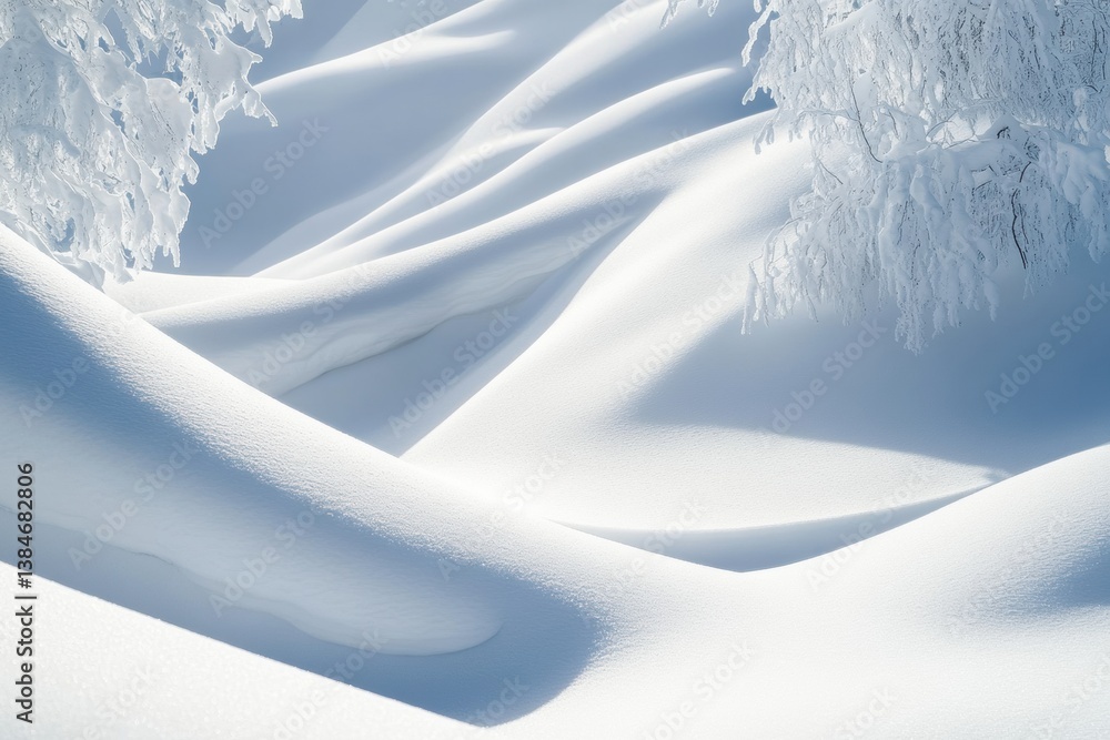 Leinwandbilder soft curves of pure white snow create a calming and serene landscape with delicate natural shadows i