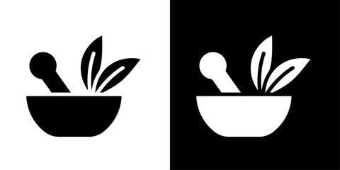 Herbal medicine icons vector set in solid flat style