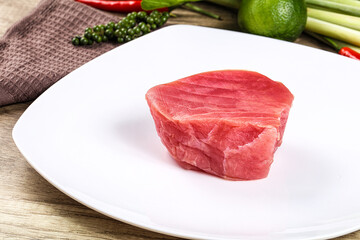 Raw fresh Tuna fush steak