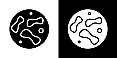 Microorganism icons vector set in solid flat style