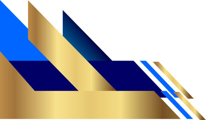 Modern blue and gold diagonal corner