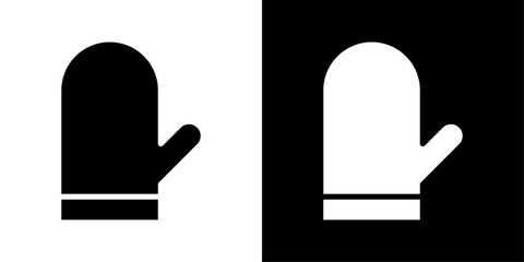 Oven mitt icons vector set in solid flat style