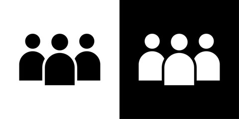 people icons vector set in solid flat style