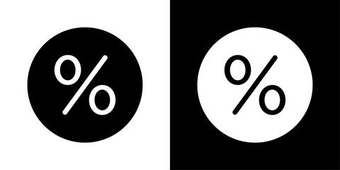 Percentage icons vector set in solid flat style