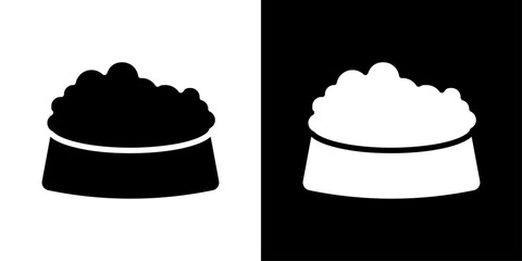 Pet food icons vector set in solid flat style