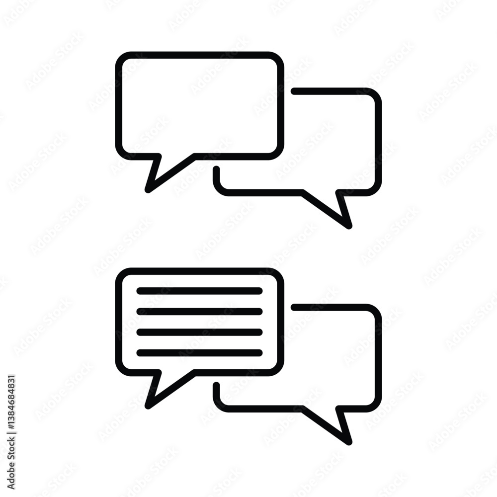 Aufkleber talk bubble speech icon. empty bubble. dialogue balloon sticker. chat bubble line art icon. quote te