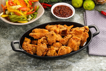 Golden crispy Breaded calamari snack