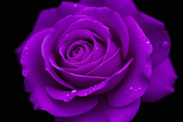 purple rose with water droplets on it