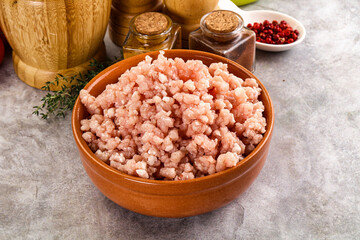 Homemade Raw pork minced meat