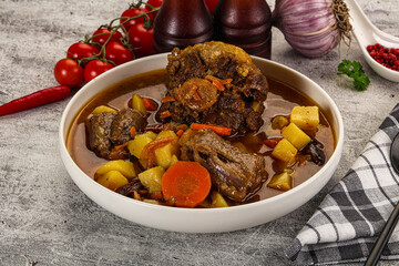 Gourmet Oxtail beef soup with vegetables