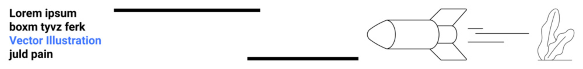 Rocket moving forward with motion lines and abstract smoke trail. Ideal for innovation, technology, growth, progress, startup, speed, simple landing page