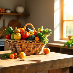 basket with vegetables