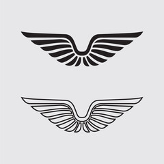 Wings logo and animal wings icon sign stock logo design graphic illustration