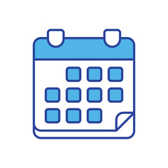 Calendar With Multiple Pages icon isolated on a white background. Vector illustration.