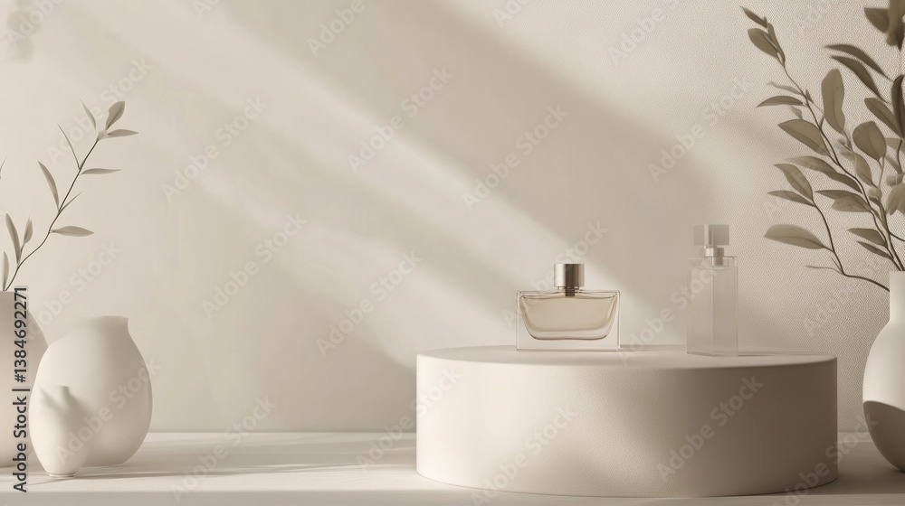 Aufkleber elegant minimalist podium stands empty inviting creativity and imagination with ample copy space