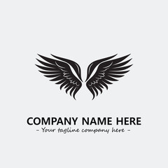 Wing illustration black and white for logo company vector image
