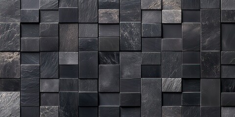 Abstract background of dark gray geometric cubes, a sleek, modern design