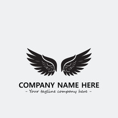 Obraz premium Wing illustration black and white for logo company vector image 