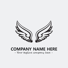 Wing illustration black and white for logo company vector image
