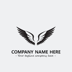 Wing illustration black and white for logo company vector image
