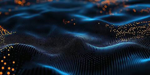 Futuristic abstract background with flowing digital landscape design