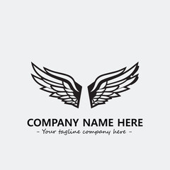 Wing illustration black and white for logo company vector image
