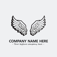 Wing illustration black and white for logo company vector image
