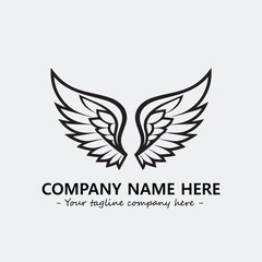 Wing illustration black and white for logo company vector image
