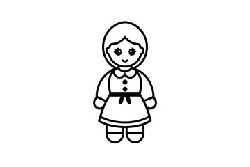 little girl toy in a white dress