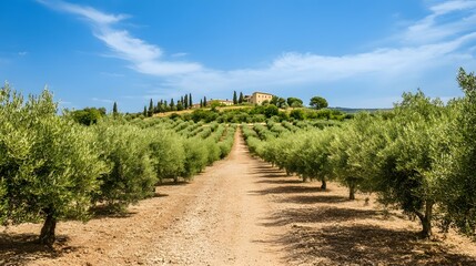 Fototapeta na wymiar Timeless Mediterranean Olive Grove with Historical and Cultural Significance