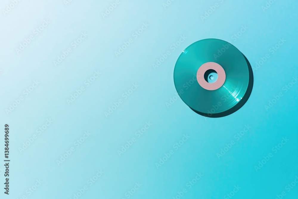 Poster captivating top-down shot of isolated cd disc on pristine uninterrupted solid color backdrop with se