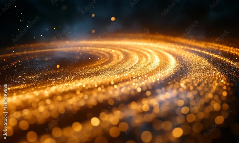Poster abstract glittering particles in motion create a mesmerizing cosmic swirl effect