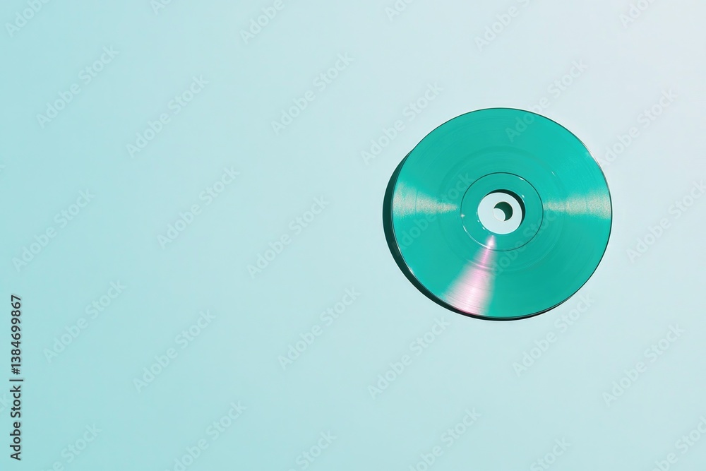 Poster captivating top-down shot of isolated cd disc on pristine uninterrupted solid color backdrop with se