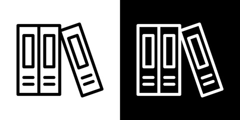 Binder icons vector set in stroke line style