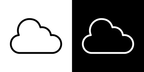 Cloud icons vector set in stroke line style