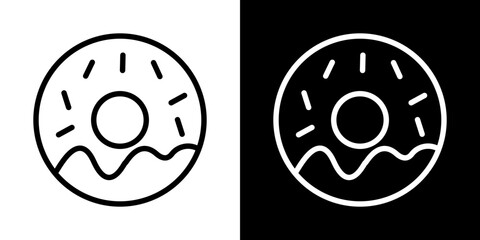 Donut icons vector set in stroke line style