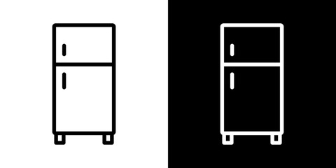 Fridge icons vector set in stroke line style