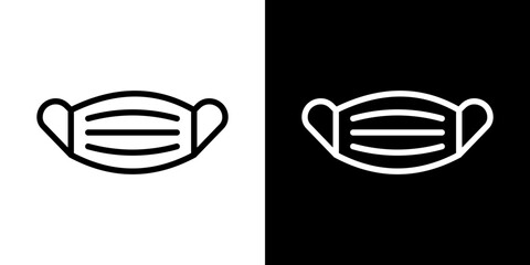 Mask icons vector set in stroke line style