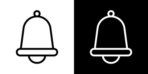 Notification bell icons vector set in stroke line style