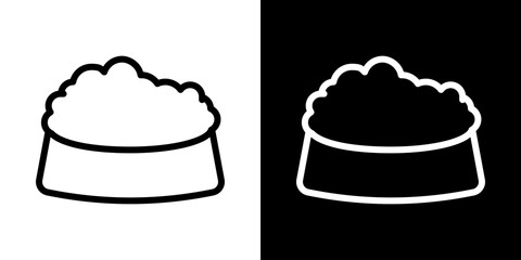 Pet food icons vector set in stroke line style